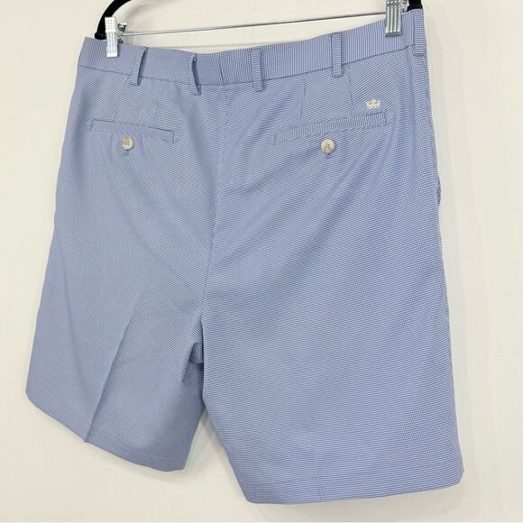 Peter Miller Blue White Micro Houndstooth Print Business Casual Golf Short - Picture 8 of 13